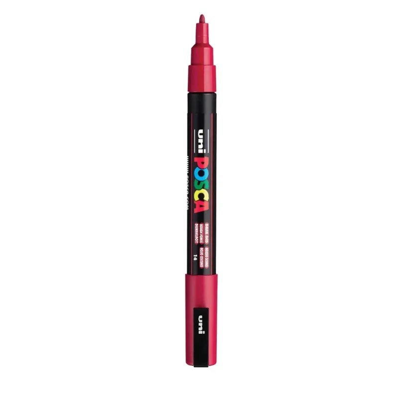Posca PC-3M Verfstift Donker Rood - Acrylmarker Fijn