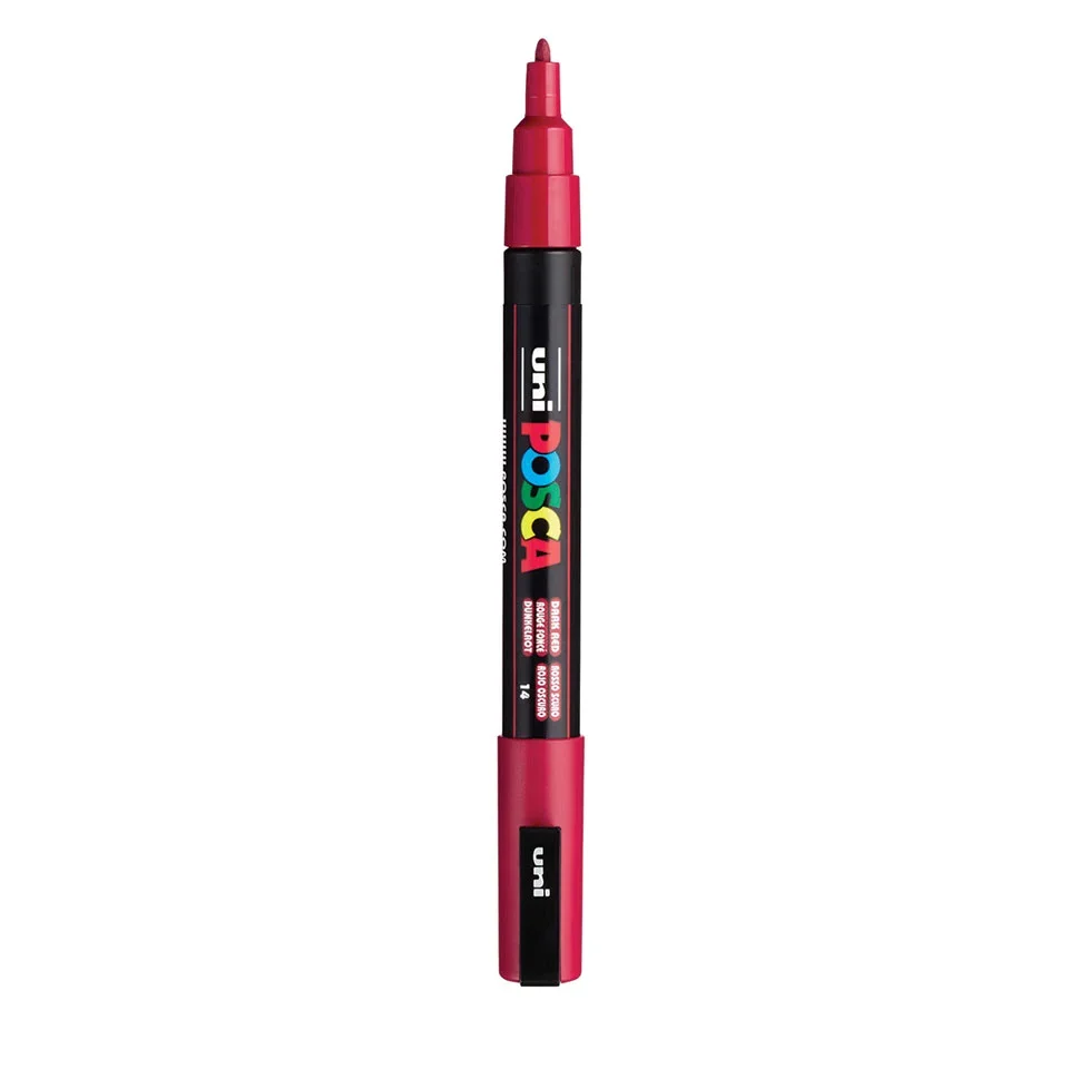 Posca PC-3M Verfstift Donker Rood - Acrylmarker Fijn