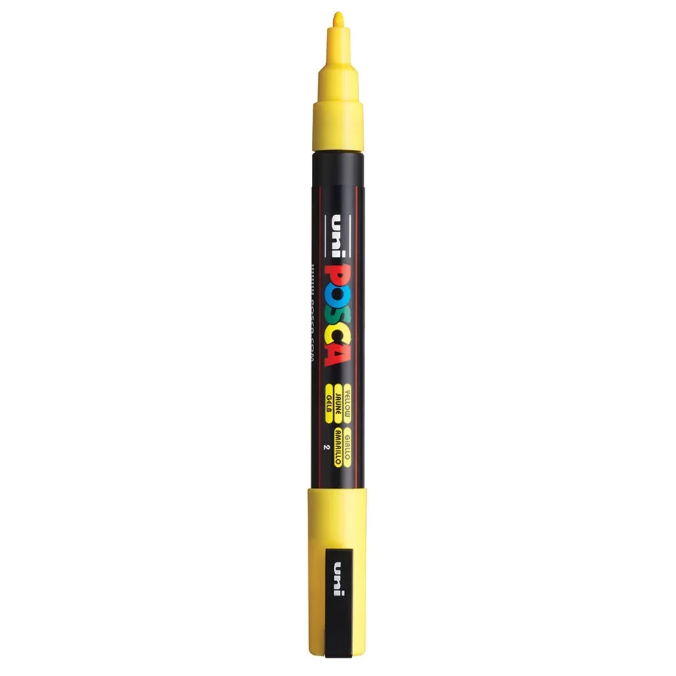 Posca PC-3M Verfstift Geel - Acrylmarker Fijn