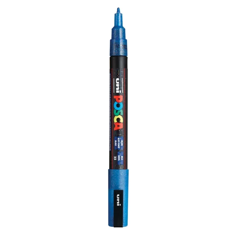 Posca PC-3M Verfstift Glitter Blauw - Acrylmarker Fijn