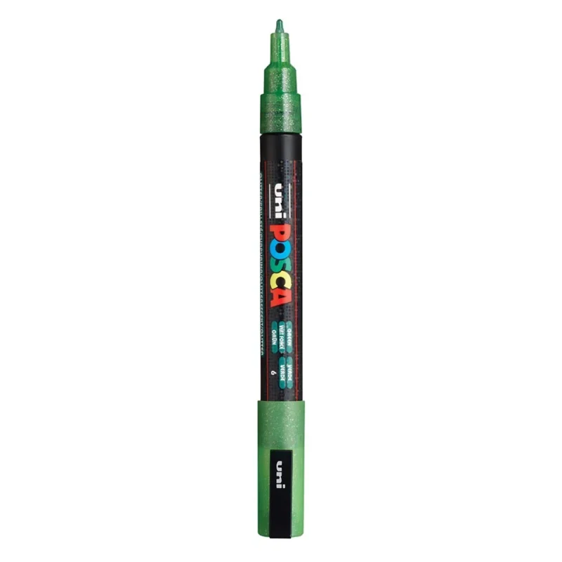 Posca PC-3M Verfstift Glitter Groen - Acrylmarker Fijn