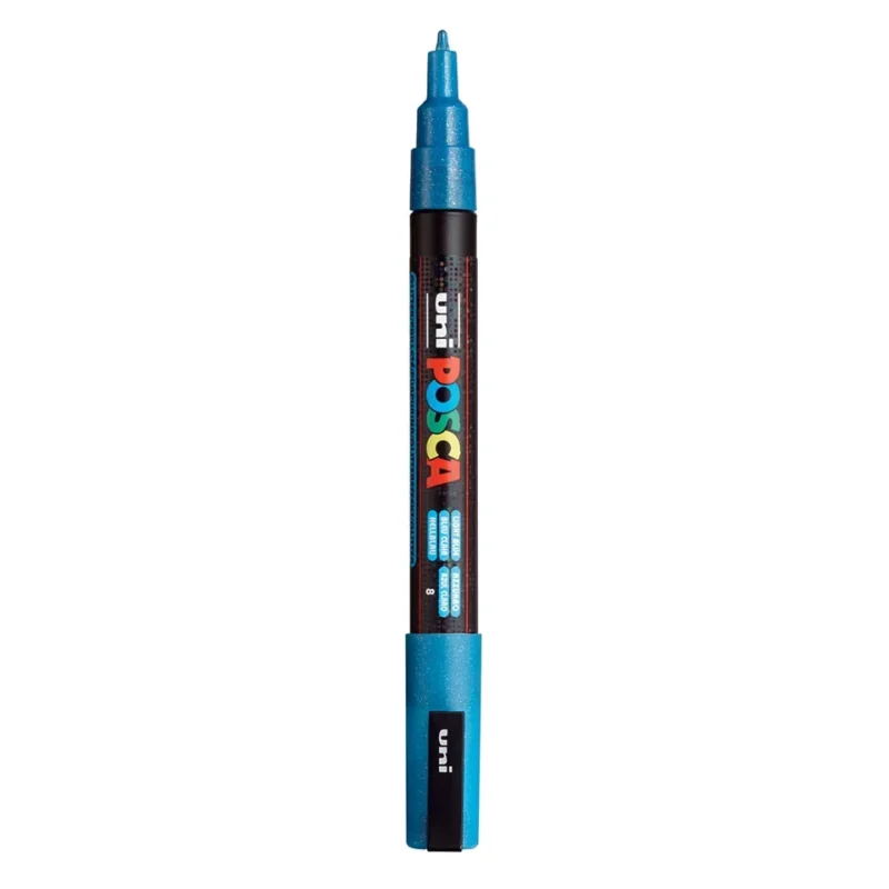 Posca PC-3M Verfstift Glitter Licht Blauw - Acrylmarker Fijn