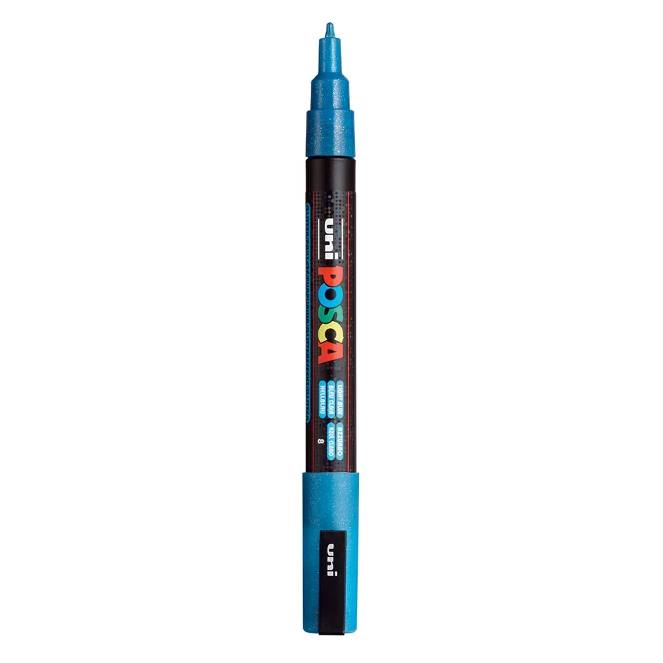 Posca PC-3M Verfstift Glitter Licht Blauw - Acrylmarker Fijn