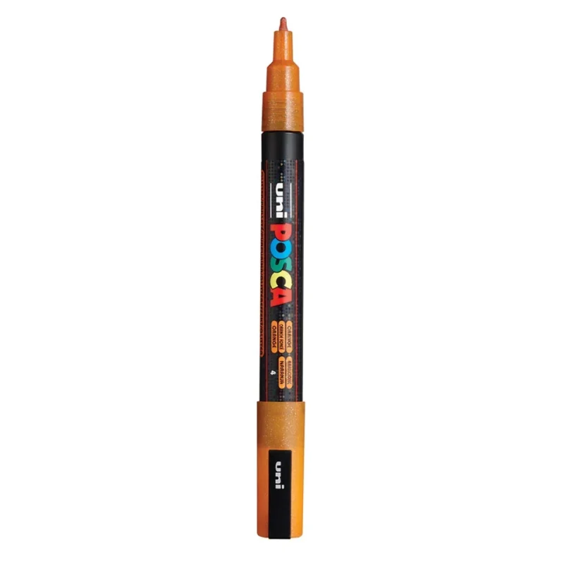 Posca PC-3M Verfstift Glitter Oranje - Acrylmarker Fijn