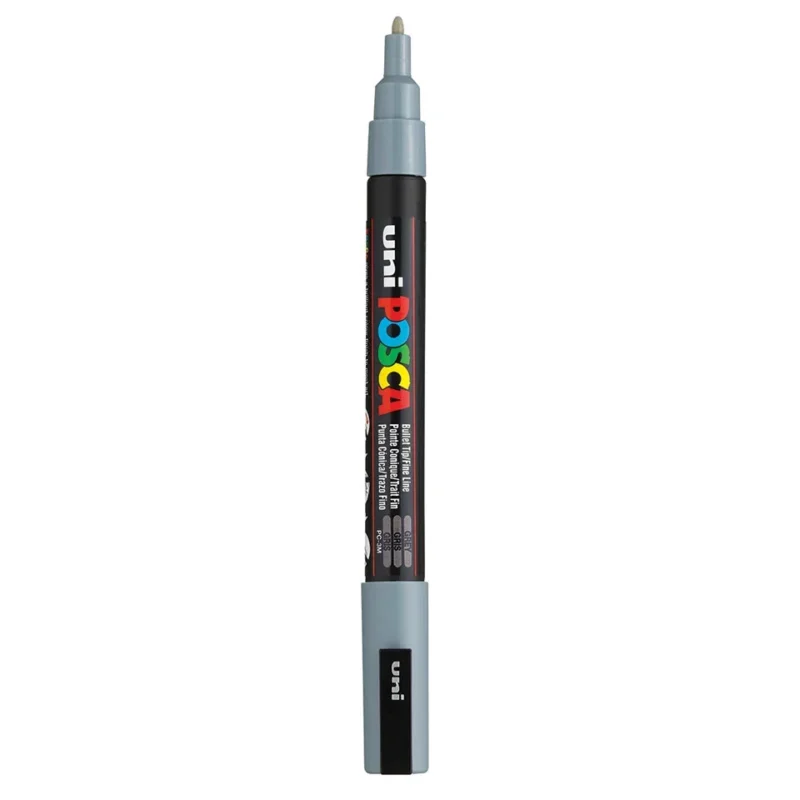 Posca PC-3M Verfstift Grijs - Acrylmarker Fijn