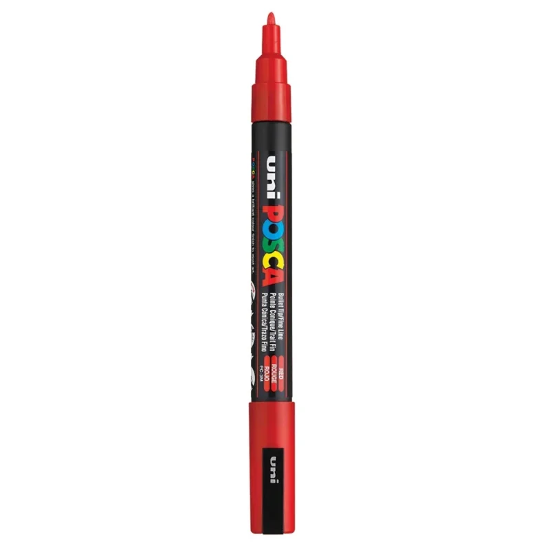 Posca PC-3M Verfstift Rood - Acrylmarker Fijn