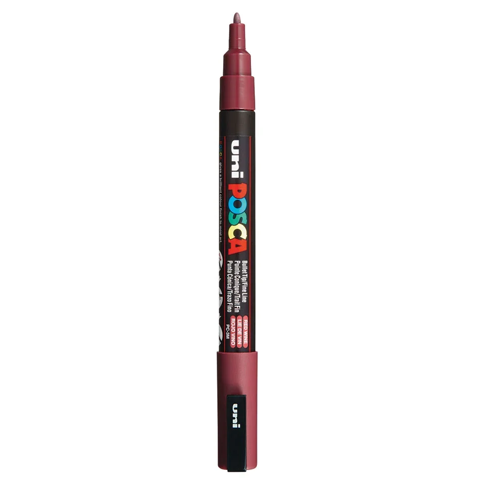 Posca PC-3M Verfstift Wijn Rood - Acrylmarker Fijn