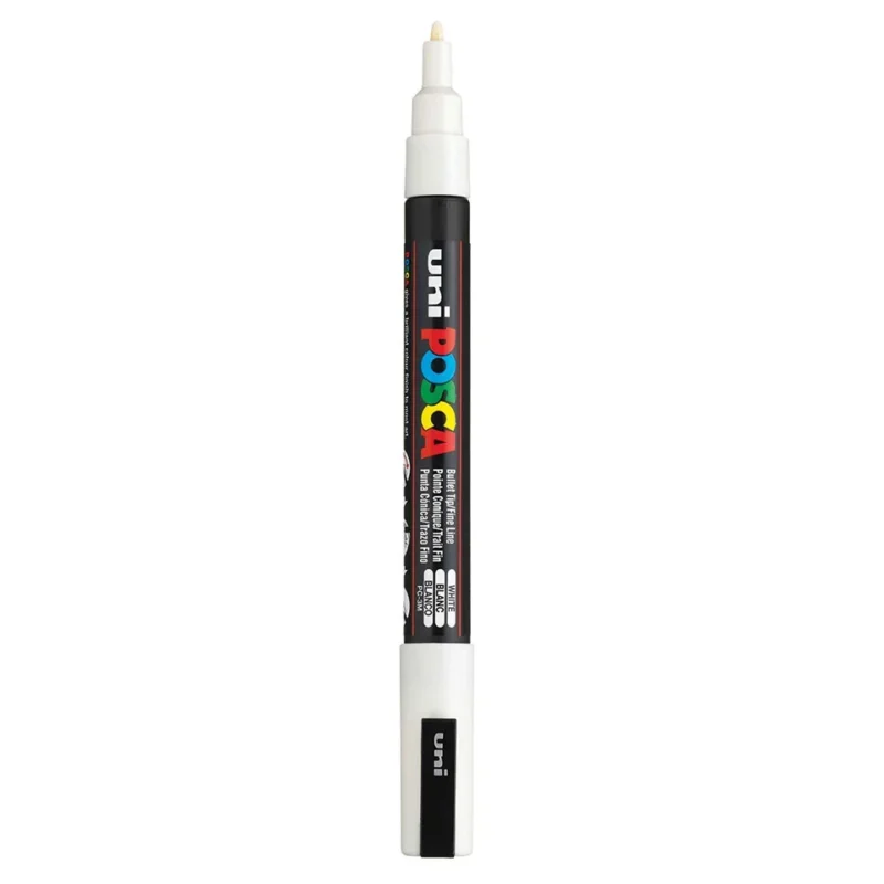 Posca PC-3M Verfstift Wit - Acrylmarker Fijn
