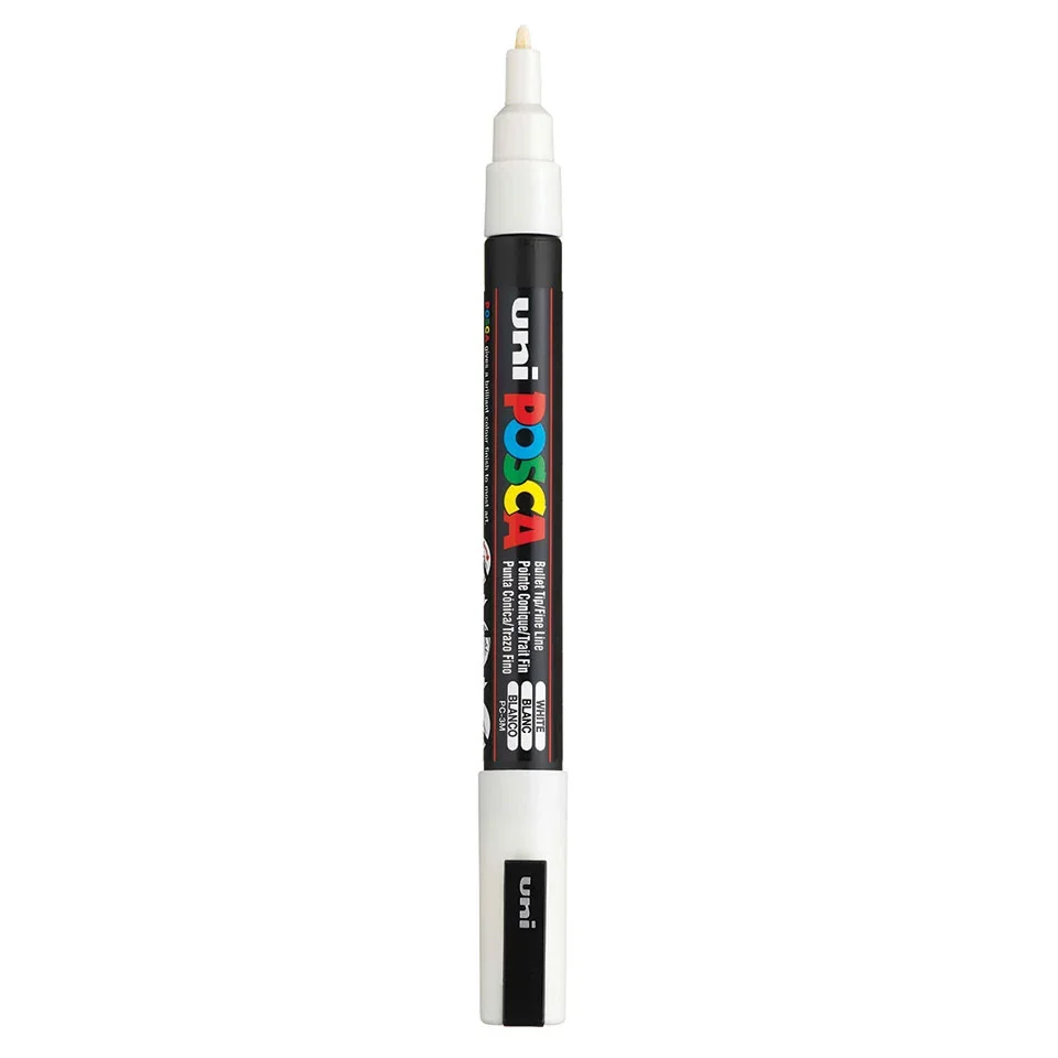 Posca PC-3M Verfstift Wit - Acrylmarker Fijn