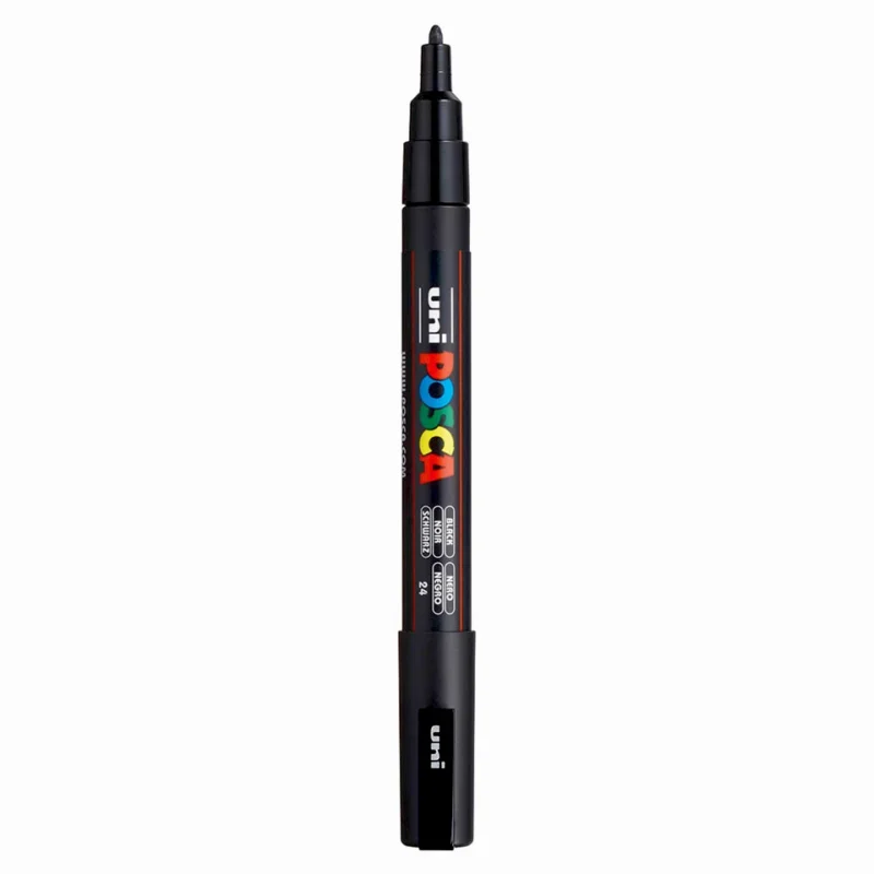 Posca PC-3M Verfstift Zwart - Acrylmarker Fijn
