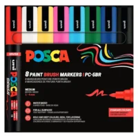 Posca PC-5BR Verfstift Set Standaard Kleuren 8 Stuks - Acrylmarker Brush