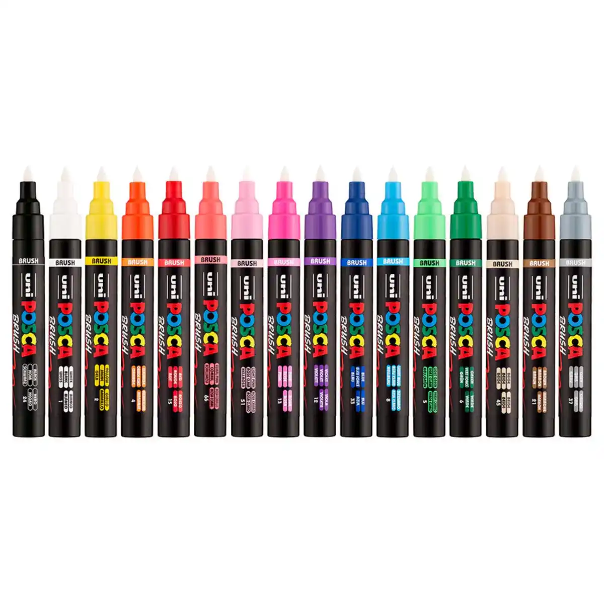 Posca PC-5BR Verfstift Set Standaard Kleuren 8 Stuks - Acrylmarker Brush