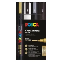 Posca PC-5M Verfstift Set Feestelijke Kleuren 4 Stuks - Acrylmarker Medium