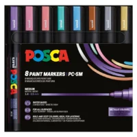 Posca PC-5M Verfstift Set Metallic Kleuren 8 Stuks - Acrylmarker Medium
