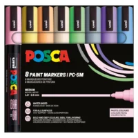 Posca PC-5M Verfstift Set Pastel Kleuren 8 Stuks - Acrylmarker Medium