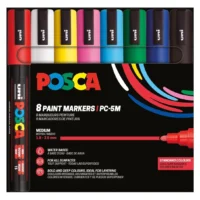 Posca PC-5M Verfstift Set Standaard Kleuren 8 Stuks - Acrylmarker Medium