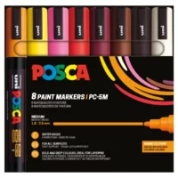 Posca PC-5M Verfstift Set Warme Kleuren 8 Stuks - Acrylmarker Medium