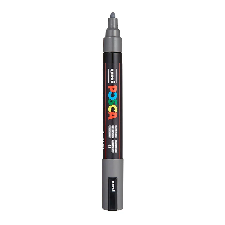 Posca PC-5M Verfstift Diep Grijs - Acrylmarker Medium