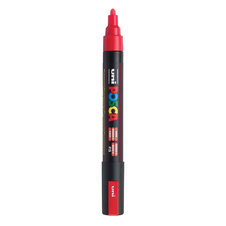 Posca PC-5M Verfstift Fluo Rood - Acrylmarker Medium