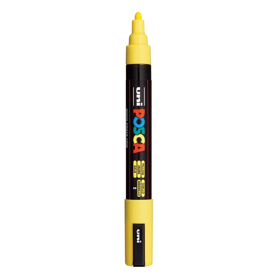 Posca PC-5M Verfstift Geel - Acrylmarker Medium