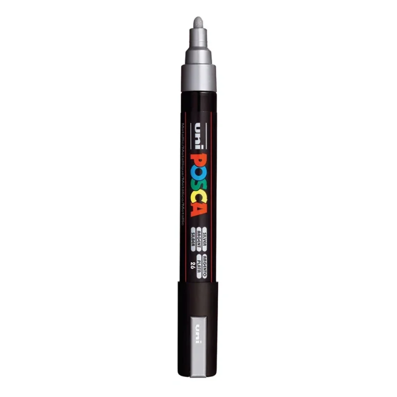 Posca PC-5M Verfstift Zilver - Acrylmarker Medium