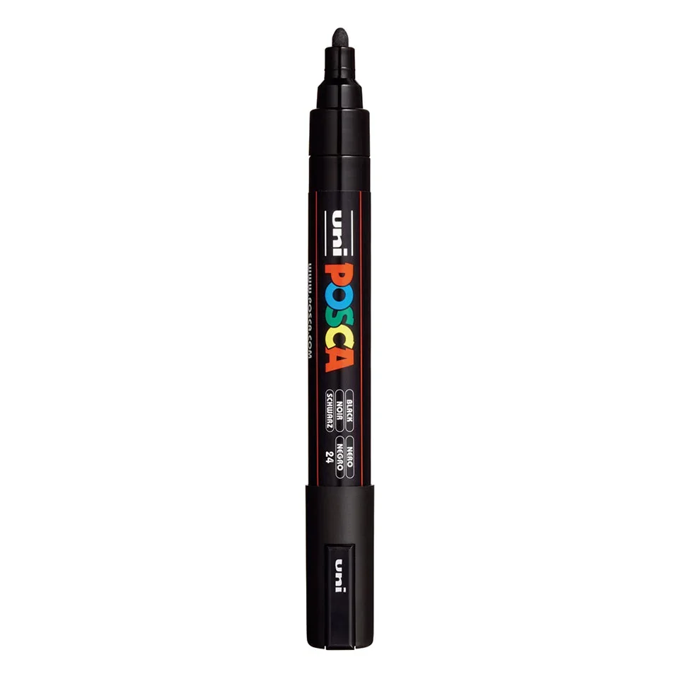Posca PC-5M Verfstift Zwart - Acrylmarker Medium