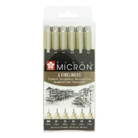 Sakura Pigma Micron Fineliner Set Zwart 6 Stuks