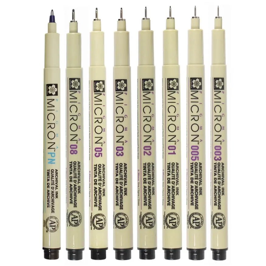 Sakura Pigma Micron Fineliner Set Zwart 6 Stuks