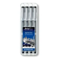 Staedtler Pigment Liner Fineliner Set Zwart 4 Stuks