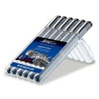 Staedtler Pigment Liner Fineliner Set Zwart 6 Stuks